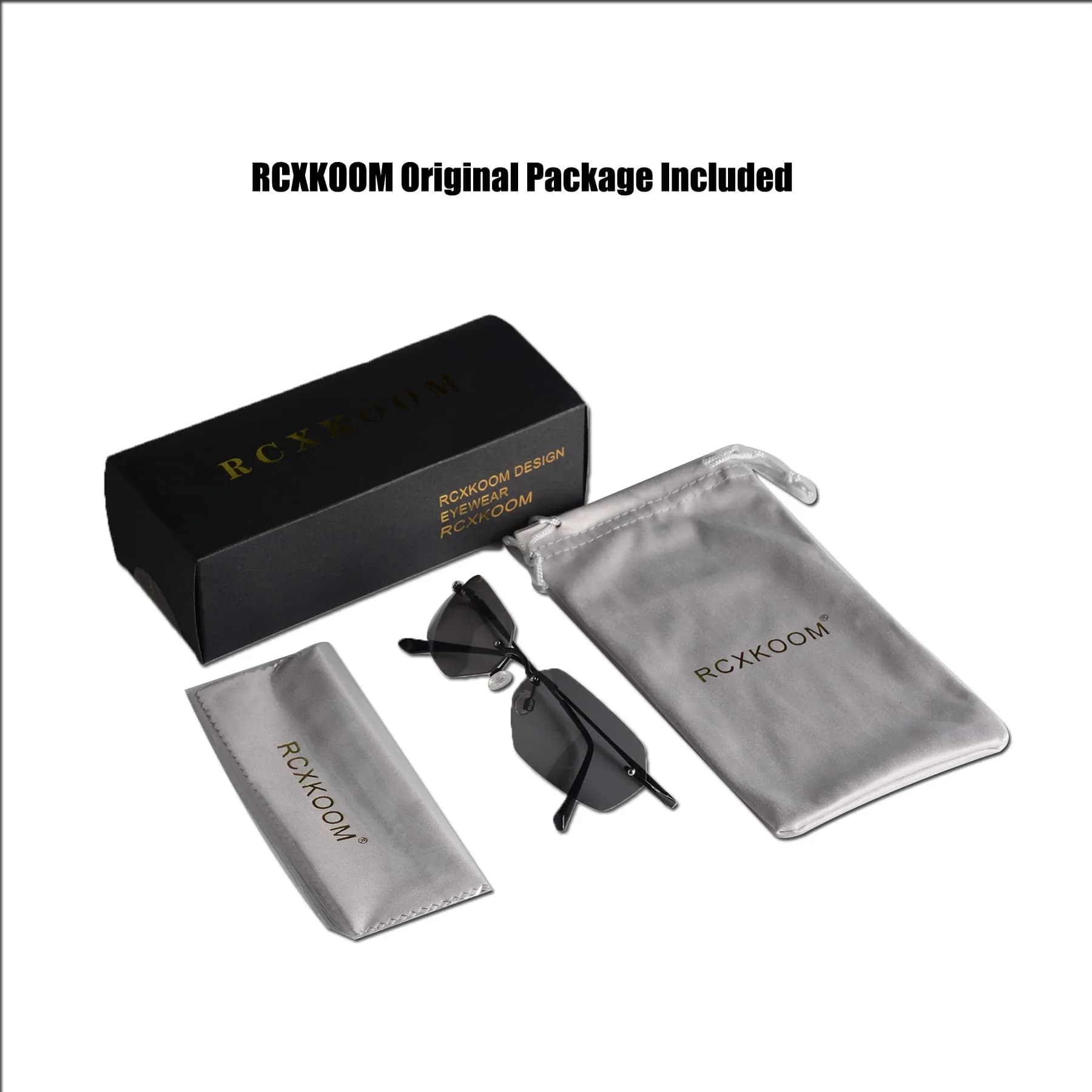 RCXKOOM Agent Smith Matrix Sunglasses | Polarized Square Rimless Metal Frame 62mm Lens - view 7