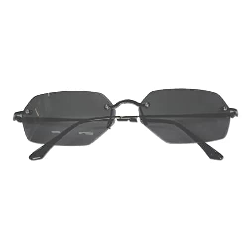 RCXKOOM Agent Smith Matrix Sunglasses | Polarized Square Rimless Metal Frame 62mm Lens thumbnail 3