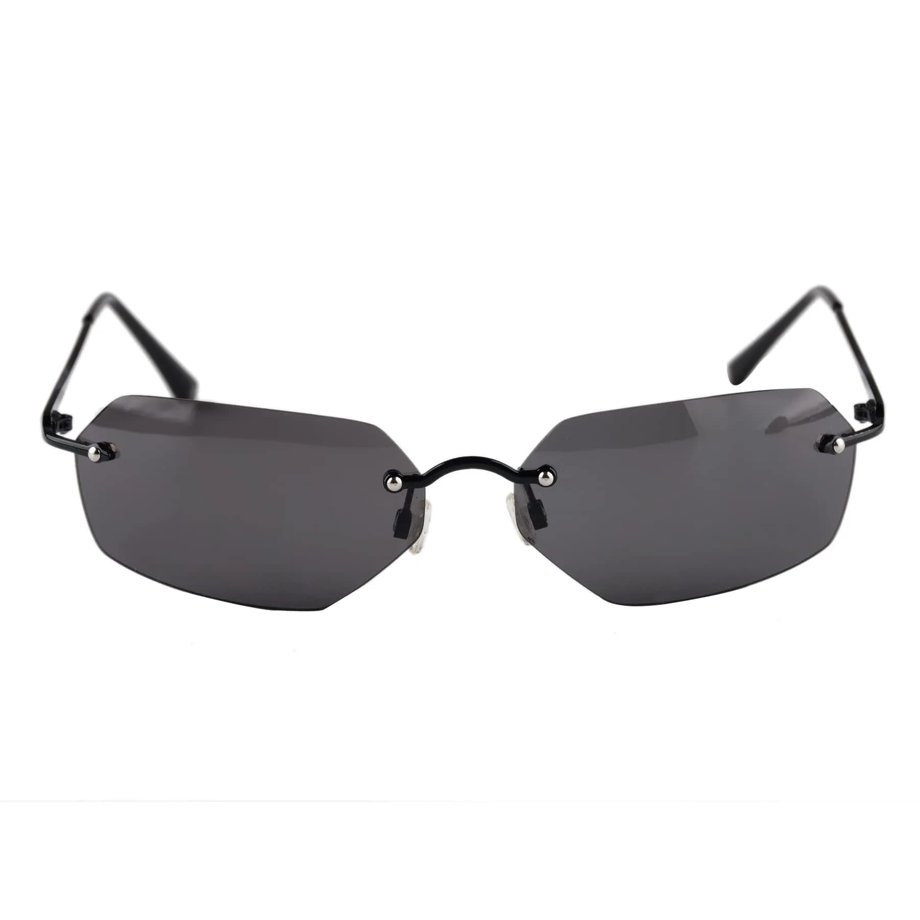 RCXKOOM Agent Smith Matrix Sunglasses | Polarized Square Rimless Metal Frame 62mm Lens - view 4