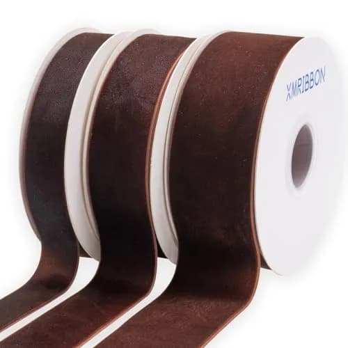 XMRIBBON Coffee Velvet Ribbon Single Sided 1 Inch x 10 Yards | Soft Nylon Craft Ribbon thumbnail 5