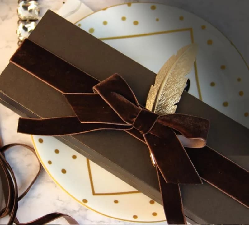 XMRIBBON Coffee Velvet Ribbon Single Sided 1 Inch x 10 Yards | Soft Nylon Craft Ribbon thumbnail 6