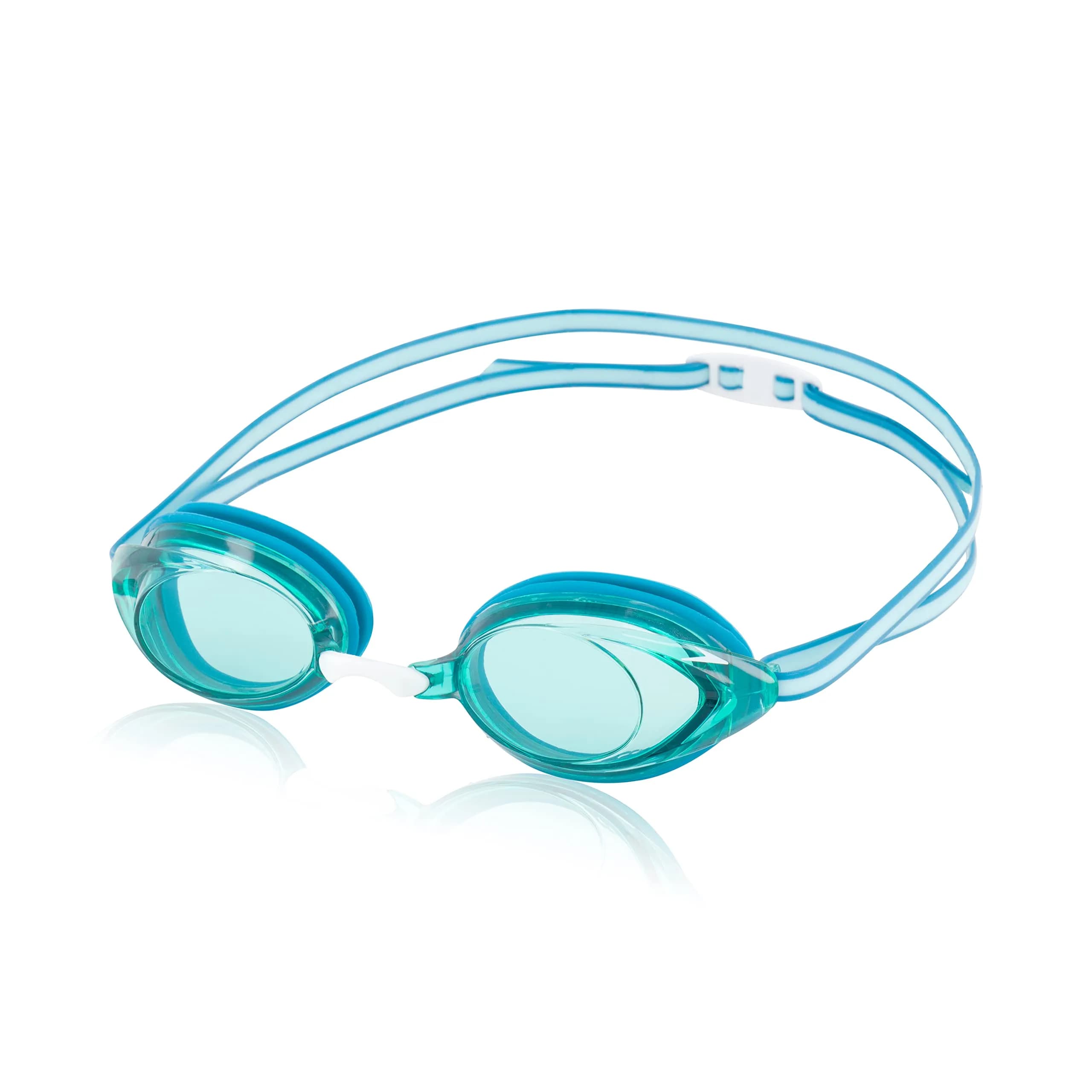 Speedo Vanquisher 2.0 Swim Goggles | Clear Lens, UV Protection & Anti-Fog — 2.0 Enamel Blue/Jade / One Size