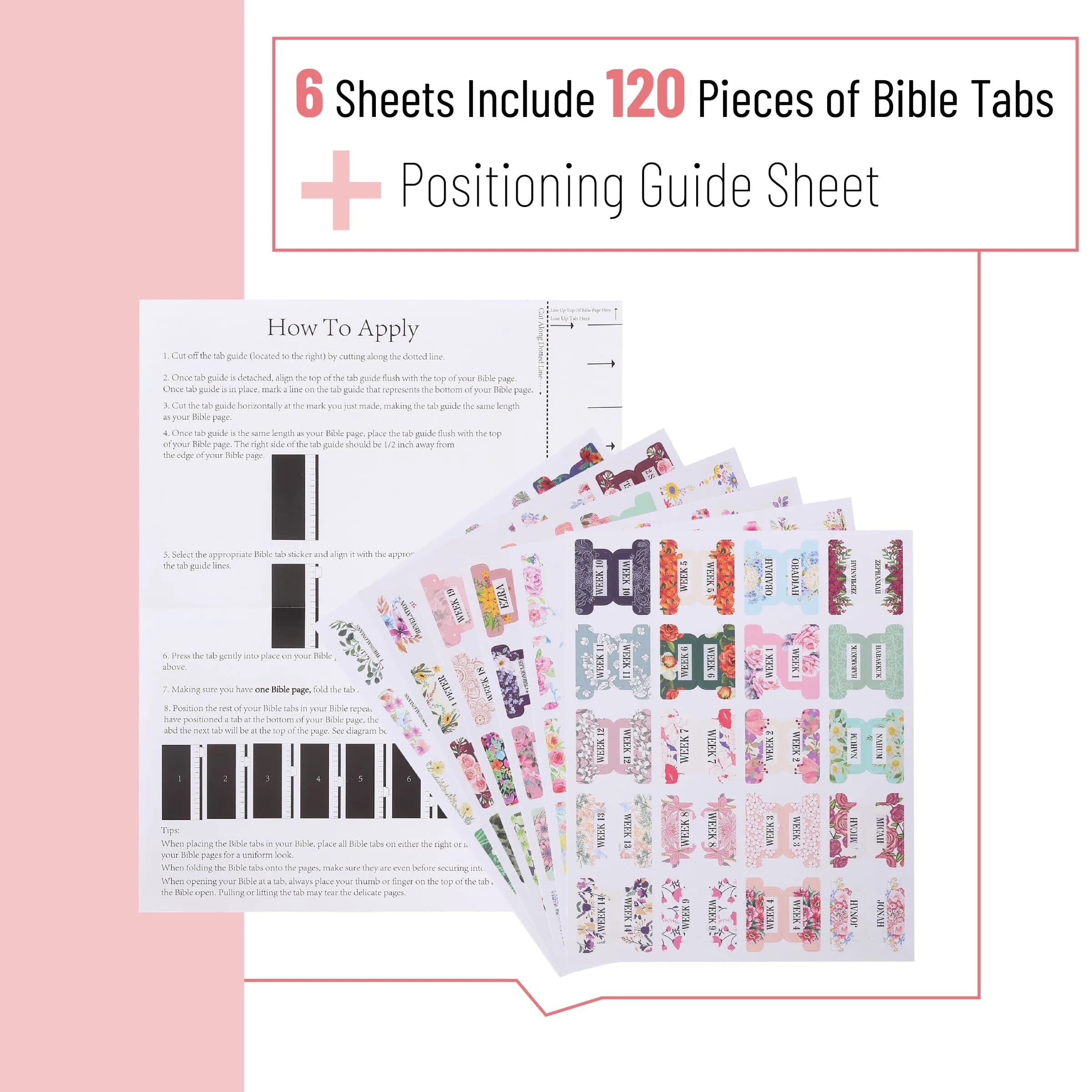 Mr. Pen Laminated Floral Bible Tabs - Gold Foil Lettering, Large Print for Bible Study & Organization - view 3