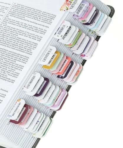 Mr. Pen Bible Tabs Spring Palette with Gold Lettering, 75 Tabs for Study Bible Indexing | Organize Your Bible with Ease — Floral