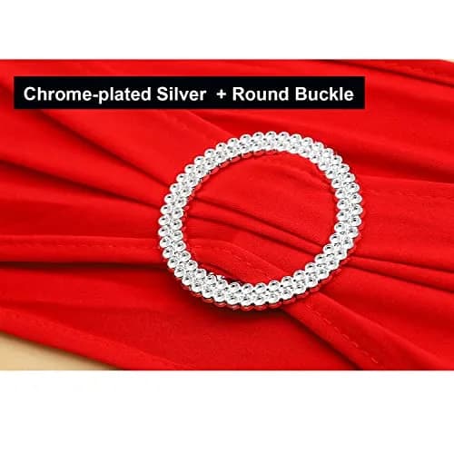 Gankar Red Spandex Chair Sashes 50 Pack (1.288 kg) | Wedding & Party Chair Bands with Buckles thumbnail 6
