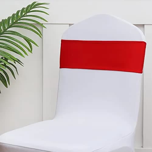 Gankar Red Spandex Chair Sashes 50 Pack (1.288 kg) | Wedding & Party Chair Bands with Buckles thumbnail 8