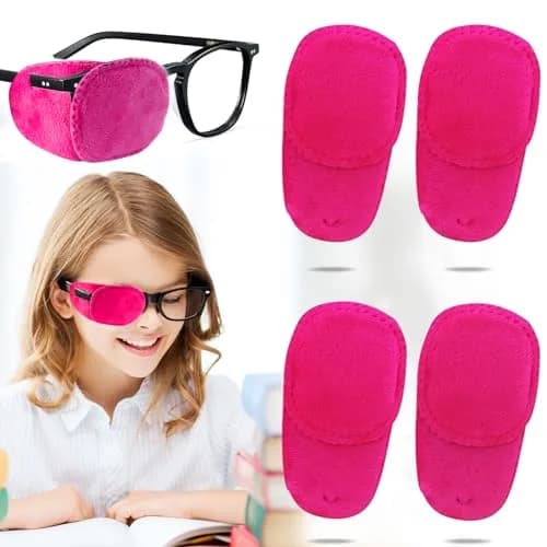 THSIREE Pink Velvet Eye Patches for Kids (4 Pack) | Soft & Comfortable for Lazy Eye Treatment thumbnail 1