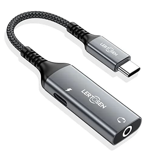 LERTOSEN USB C to 3.5mm Headphone Jack & Charger Adapter | Hi-Res Audio & 60W PD Fast Charging thumbnail 1
