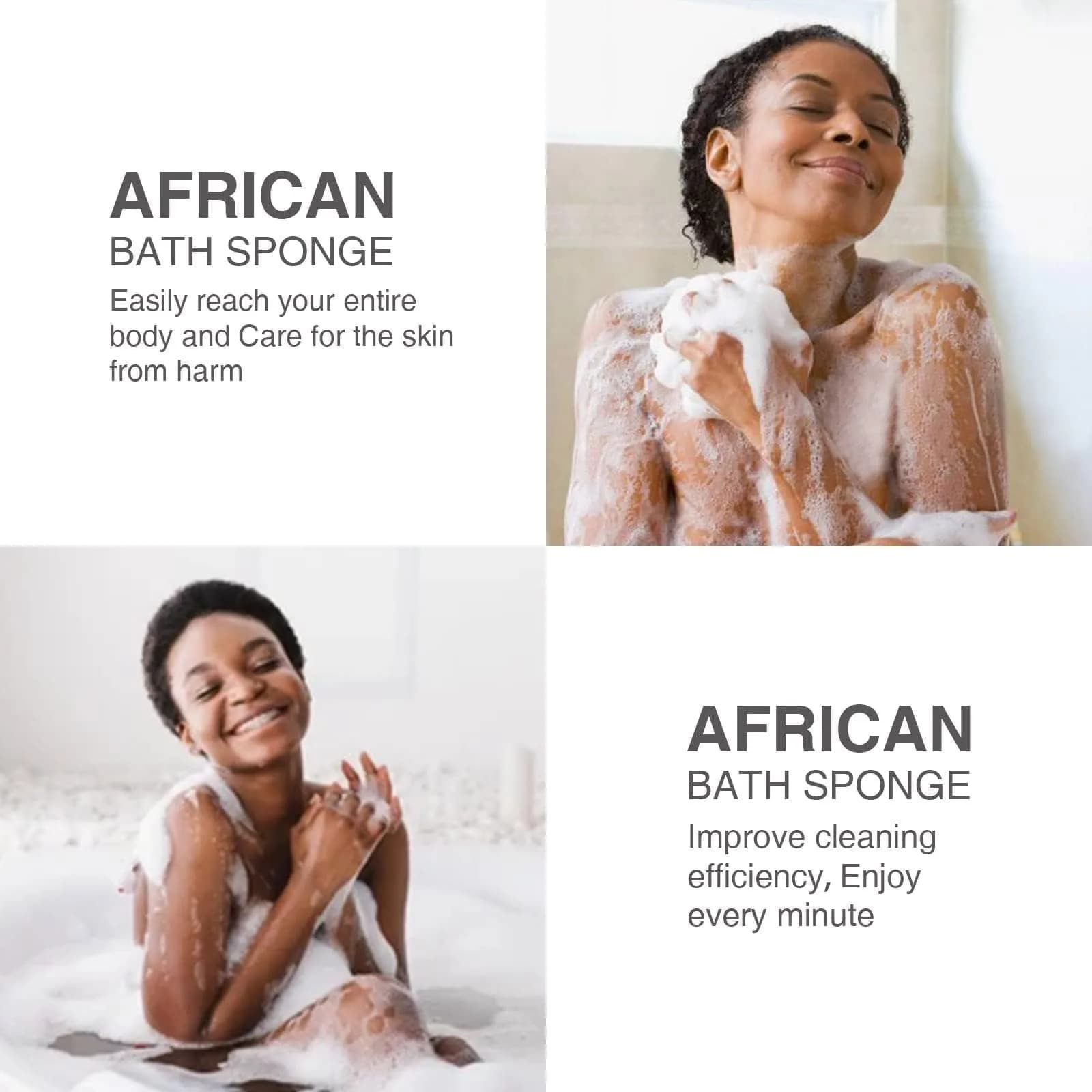 UJFQBH African Net Bath Sponge 80cm (31.4 inches) | Exfoliates Skin for Daily Use - view 5
