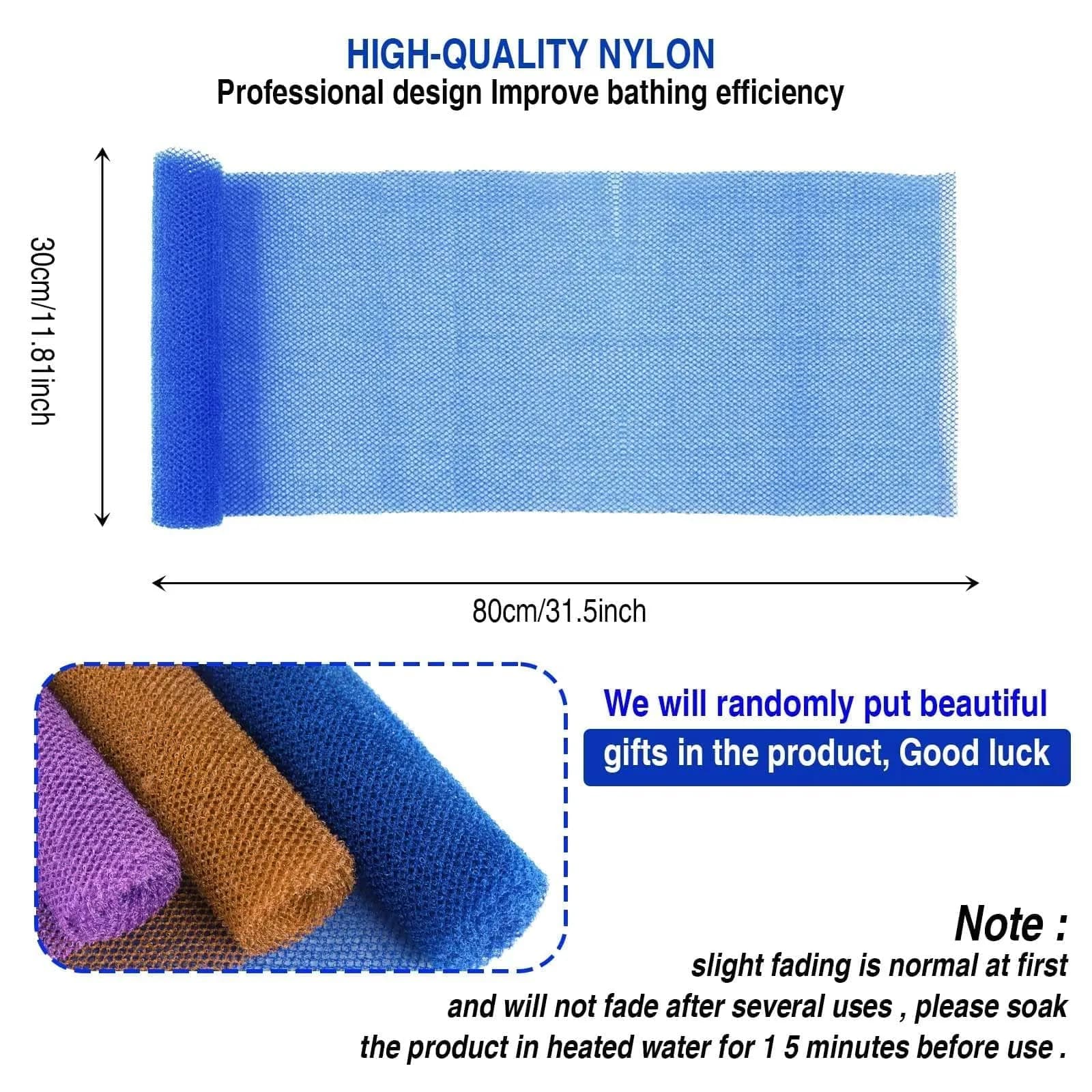 UJFQBH African Net Bath Sponge 80cm (31.4 inches) | Exfoliates Skin for Daily Use - view 3