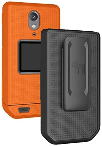 Nakedcellphone CAT S22 Flip Case with Belt Clip - Bright Orange | Hard Shell Rotating Holster Holder thumbnail 1