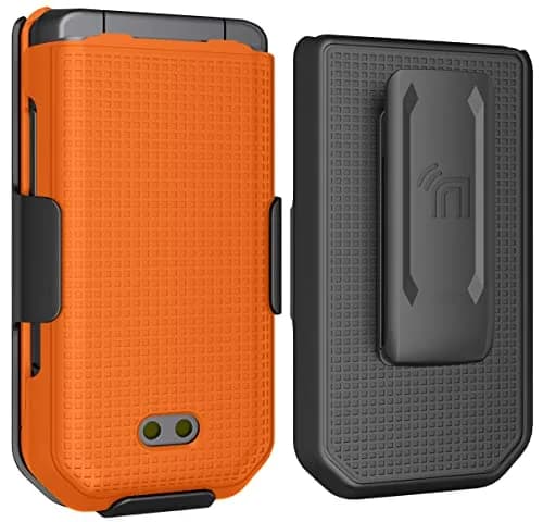 Nakedcellphone CAT S22 Flip Case with Belt Clip - Bright Orange | Hard Shell Rotating Holster Holder thumbnail 8