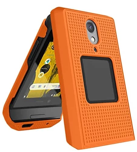 Nakedcellphone CAT S22 Flip Case with Belt Clip - Bright Orange | Hard Shell Rotating Holster Holder thumbnail 9