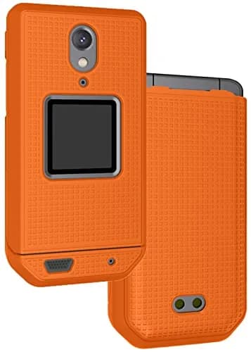 Nakedcellphone CAT S22 Flip Case with Belt Clip - Bright Orange | Hard Shell Rotating Holster Holder thumbnail 2