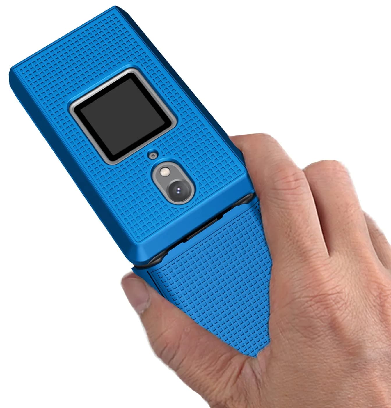 Nakedcellphone Combo for CAT S22 Flip Phone Case with Belt Clip - Blue | Slim Polycarbonate Cover & Rotating Holster thumbnail 5
