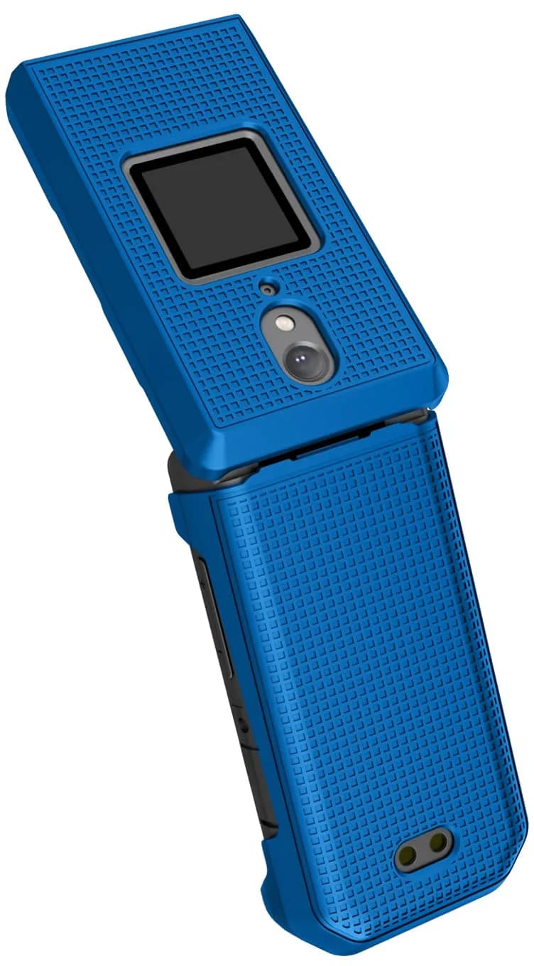 Nakedcellphone Combo for CAT S22 Flip Phone Case with Belt Clip - Blue | Slim Polycarbonate Cover & Rotating Holster thumbnail 6