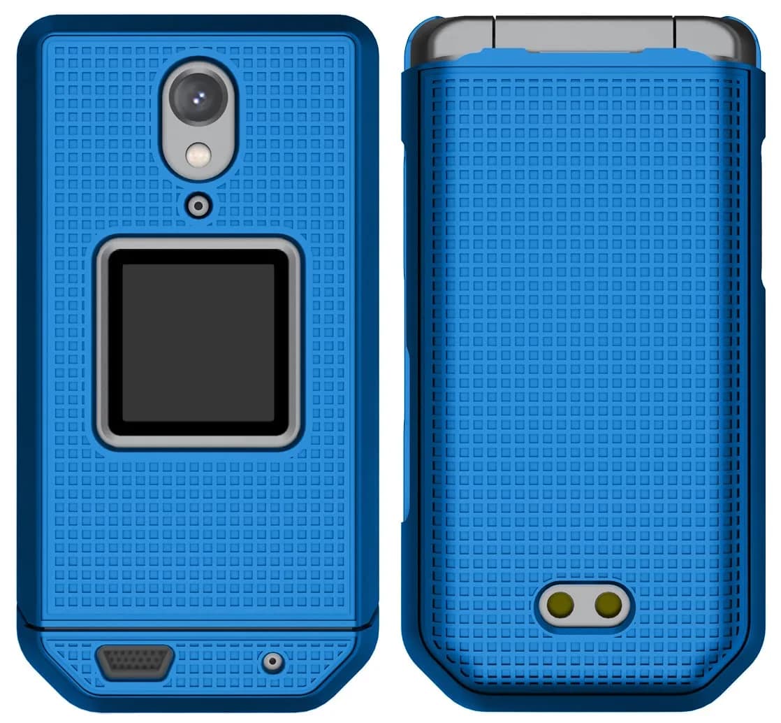 Nakedcellphone Combo for CAT S22 Flip Phone Case with Belt Clip - Blue | Slim Polycarbonate Cover & Rotating Holster thumbnail 4