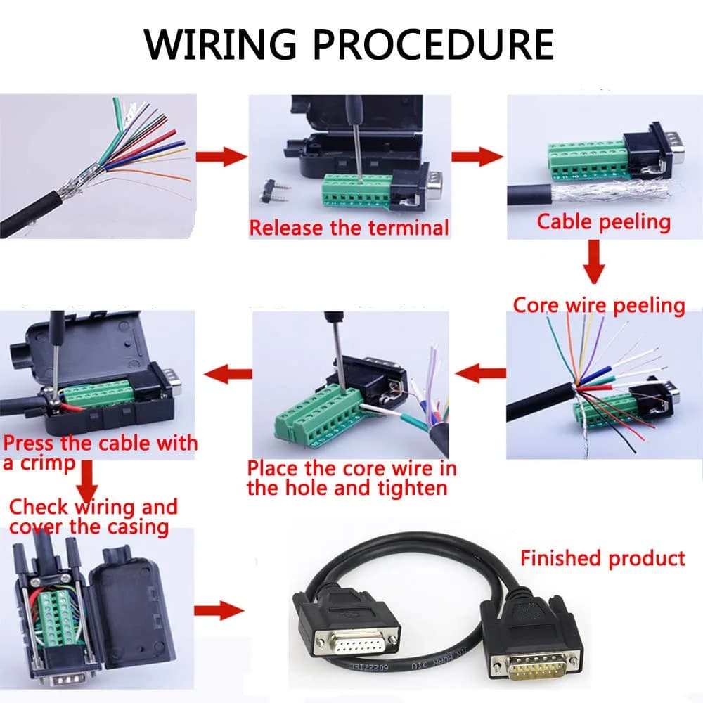 ANMBEST DB15 Female Solderless RS232 Serial to 15 Pin Terminal Adapter 2-Pack | Connects Legacy Devices - view 7