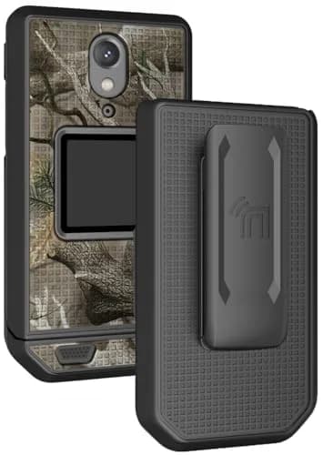 Nakedcellphone CAT S22 Flip Phone Case with Belt Clip Combo - Camo | Hard Shell & Rotating Holster Holder thumbnail 1