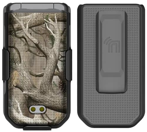 Nakedcellphone CAT S22 Flip Phone Case with Belt Clip Combo - Camo | Hard Shell & Rotating Holster Holder thumbnail 2