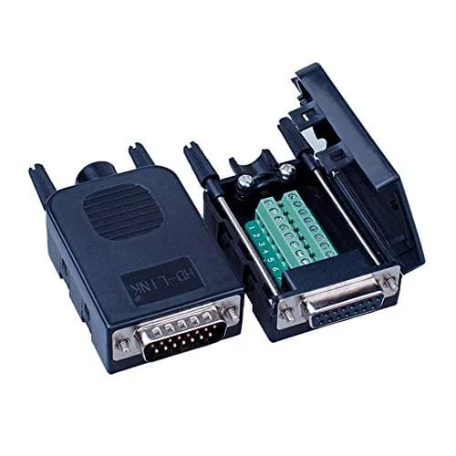 ANMBEST DB15 Solderless RS232 Serial to 15 Pin Terminal Male Adapter (2-Pack, Black) | Connect Legacy Devices thumbnail 4