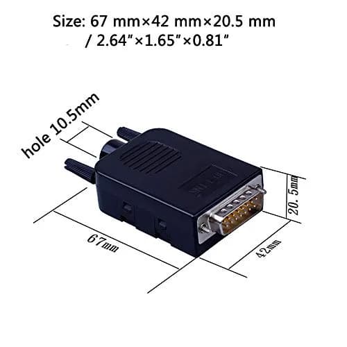 ANMBEST DB15 Solderless RS232 Serial to 15 Pin Terminal Male Adapter (2-Pack, Black) | Connect Legacy Devices thumbnail 5