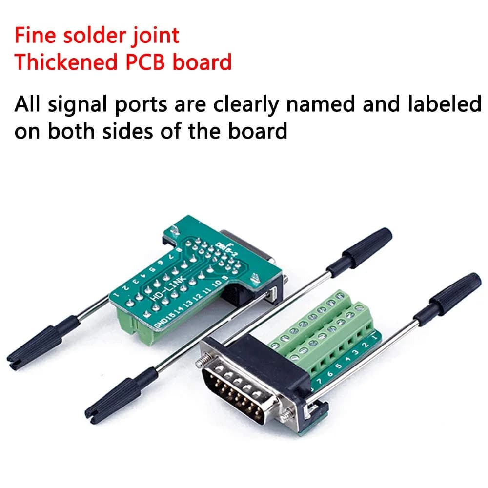 ANMBEST DB15 Solderless RS232 Serial to 15 Pin Terminal Male Adapter (2-Pack, Black) | Connect Legacy Devices - view 2