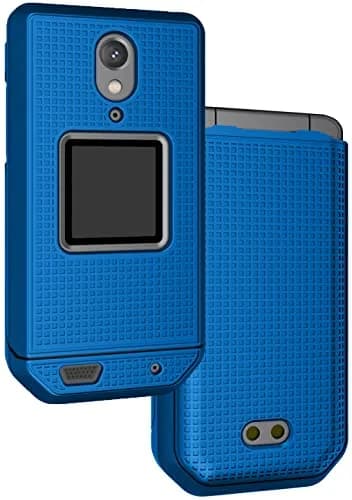 Nakedcellphone Grid Series CAT S22 Flip Phone Case - Blue | Protective Hard Shell Cover thumbnail 1