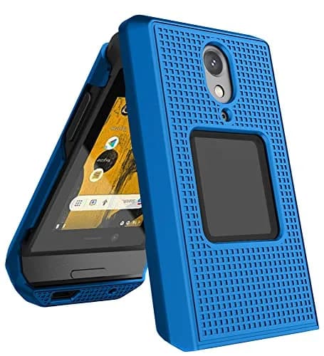 Nakedcellphone Grid Series CAT S22 Flip Phone Case - Blue | Protective Hard Shell Cover thumbnail 4