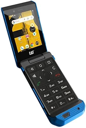 Nakedcellphone Grid Series CAT S22 Flip Phone Case - Blue | Protective Hard Shell Cover thumbnail 6