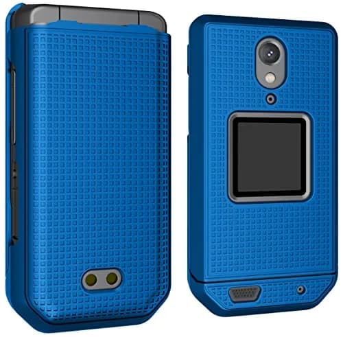 Nakedcellphone Grid Series CAT S22 Flip Phone Case - Blue | Protective Hard Shell Cover thumbnail 7
