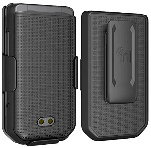 Nakedcellphone Combo for CAT S22 Flip Phone Case with Belt Clip - Black | Slim Polycarbonate Cover & Rotating Holster thumbnail 8