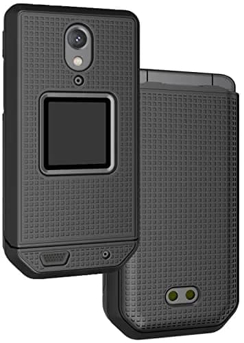 Nakedcellphone Grid Series Black Flip Phone Case for CAT S22 | Hard Polycarbonate with Matte Grip thumbnail 1