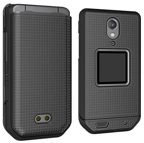 Nakedcellphone Grid Series Black Flip Phone Case for CAT S22 | Hard Polycarbonate with Matte Grip thumbnail 6