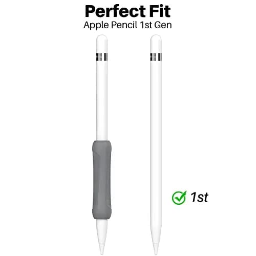 NIUTRENDZ 3 Pack Silicone Grip for Apple Pencil 1st Generation, Grey + Black + White | Ergonomic Sleeve for Comfortable Writing thumbnail 2