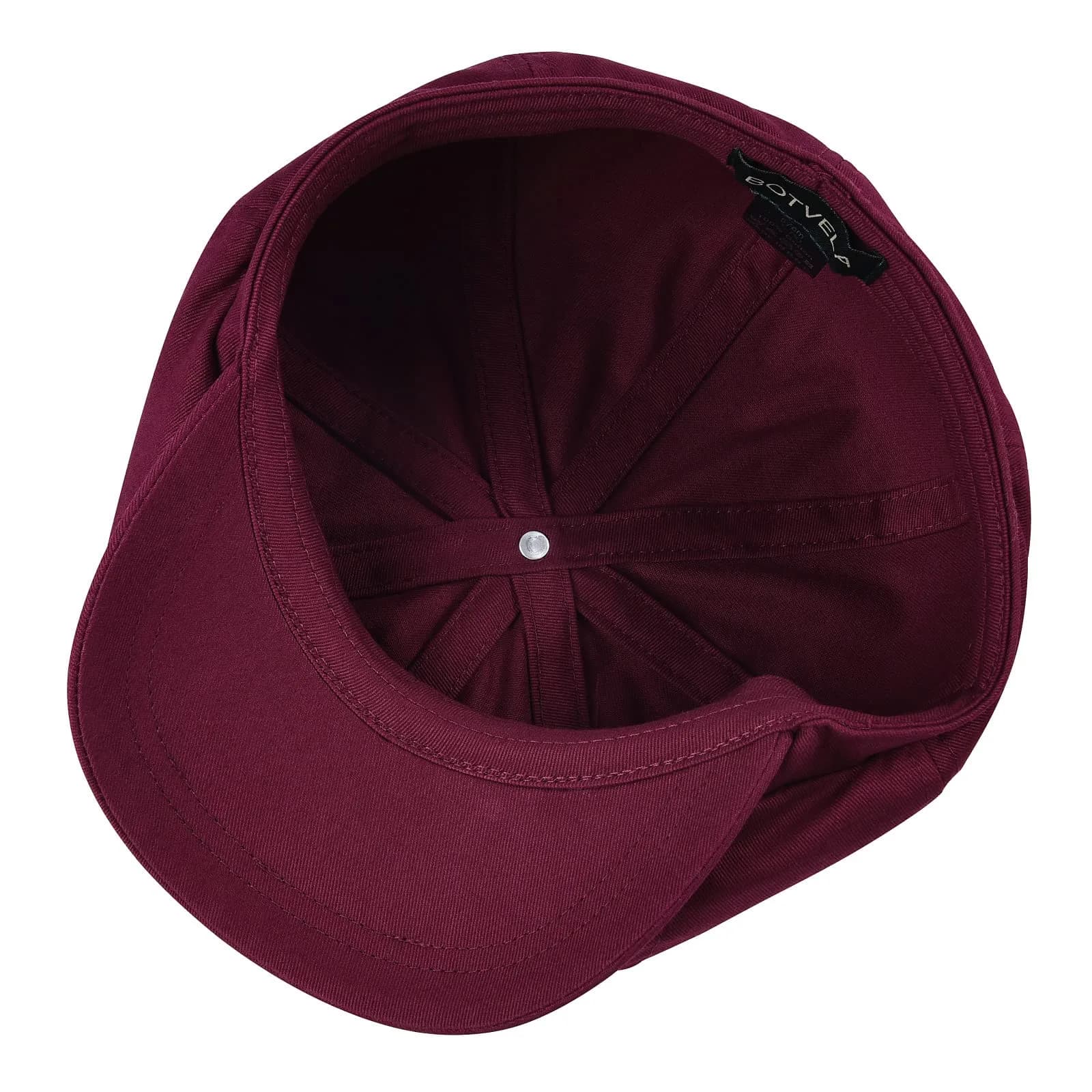 BOTVELA Men's 100% Cotton Gatsby Ivy Golf Cabbie Hat Burgundy 7 7/8 | Classic Vintage Style - view 6