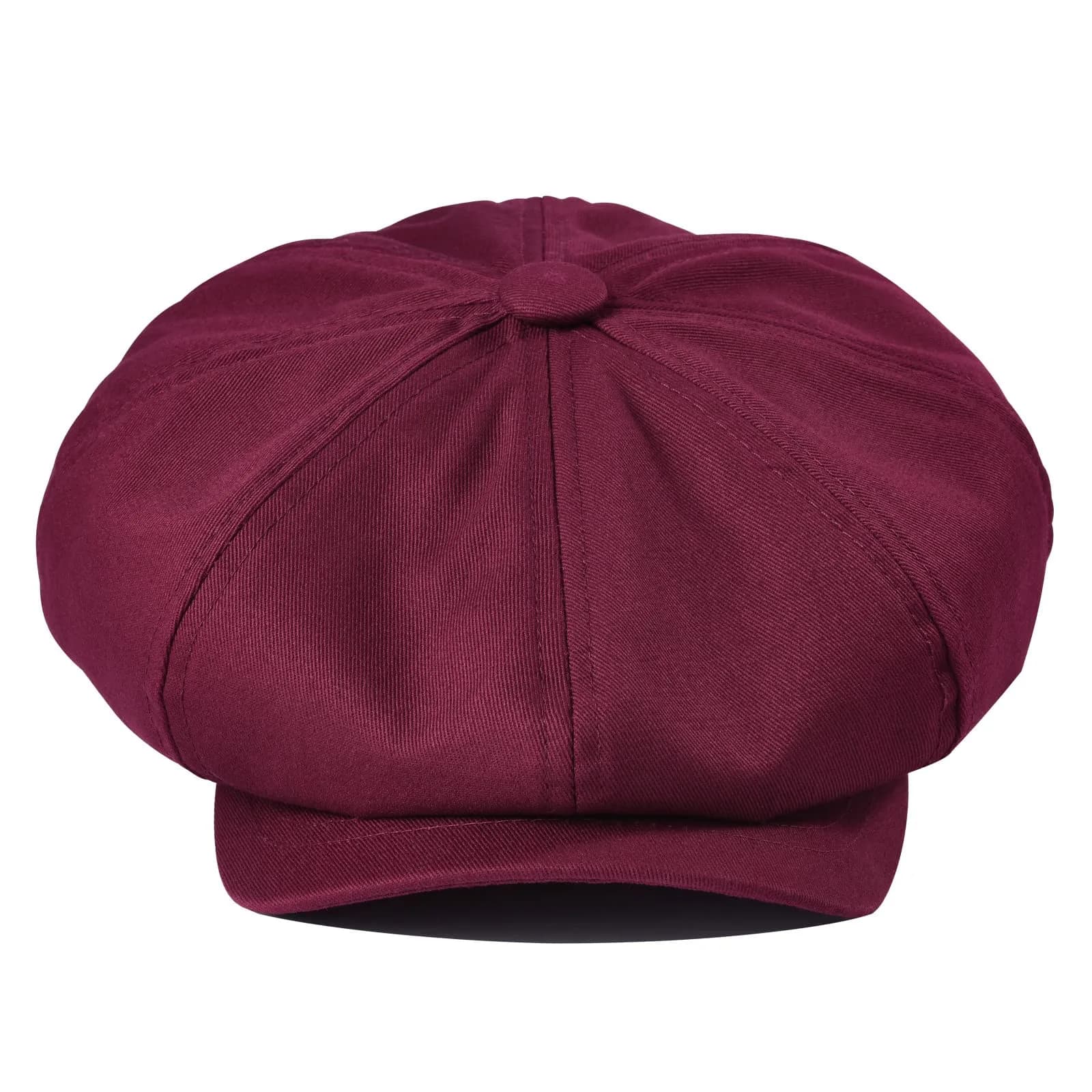 BOTVELA Men's 100% Cotton Gatsby Ivy Golf Cabbie Hat Burgundy 7 7/8 | Classic Vintage Style - view 3