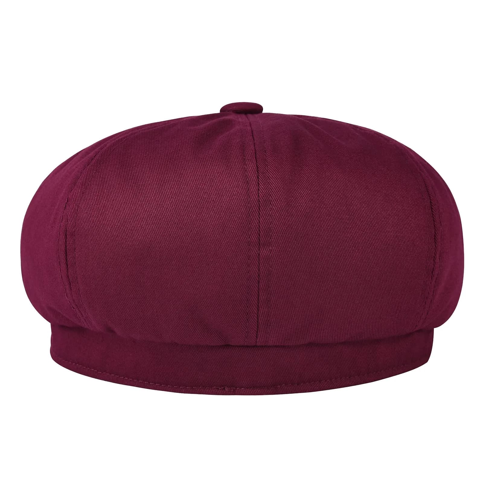 BOTVELA Men's 100% Cotton Gatsby Ivy Golf Cabbie Hat Burgundy 7 7/8 | Classic Vintage Style - view 4