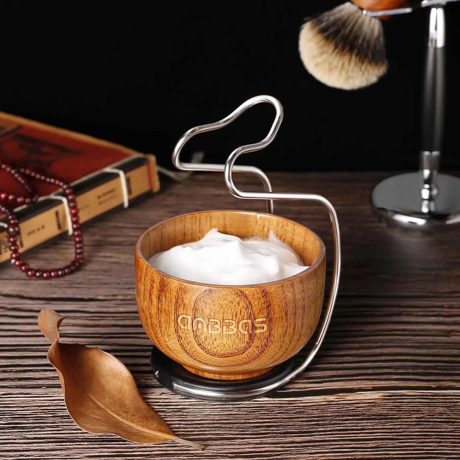 Anbbas 3-in-1 Badger Hair Shaving Brush Set with Stand and Lathering Bowl | Smooth Wet Shave for Men - view 6