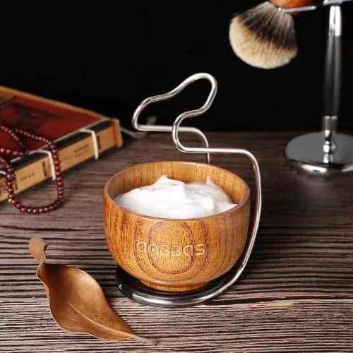 Anbbas 3-in-1 Badger Hair Shaving Brush Set with Stand and Lathering Bowl | Smooth Wet Shave for Men thumbnail 6