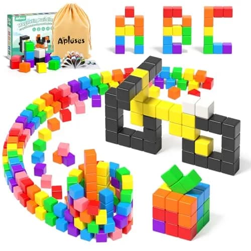 Apluses Magnetic Blocks 54 PCS (1 Inch Cubes) | STEM Educational Building Toy for Kids 3+ thumbnail 1