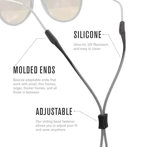 Chums Slim Retainer - Adjustable Silicone Eyewear Keeper - 19" Low Profile Safety & Sports Eyewear Strap thumbnail 5