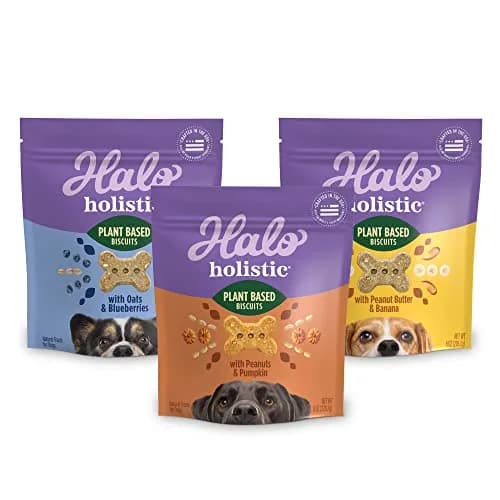 Halo Plant-Based Dog Treats Variety Pack 8 oz | Crunchy, Vegan & All-Natural Dog Snacks thumbnail 1
