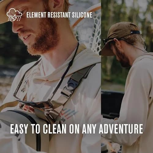 Chums Slim Retainer - Adjustable Silicone Eyewear Keeper | Low Profile, Durable & Water-Resistant (Black/Smoke) thumbnail 3