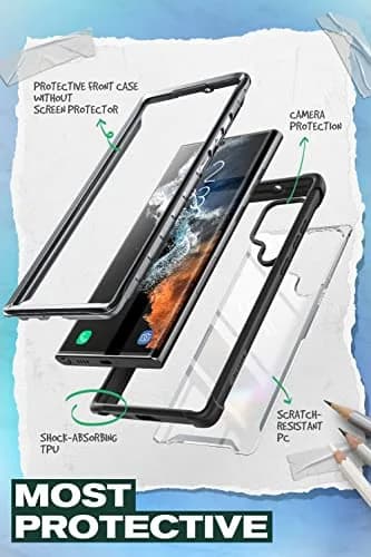 i-Blason Transparent Case for Samsung Galaxy S22 Ultra 6.8 Inch | Shock-Absorbing TPU Bumper Cover thumbnail 4
