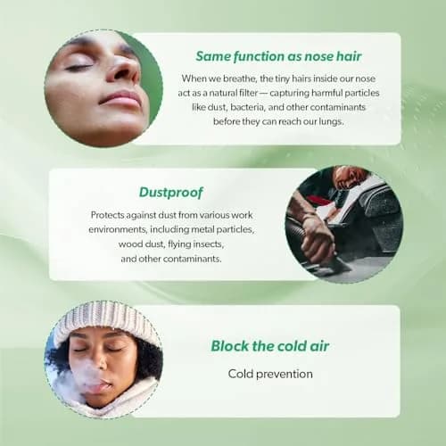 KOKOK 3-Ply Reusable Nose Filter Small (3 Count) | HEPA Filteration for Dust, Pollution, Cold Air thumbnail 4