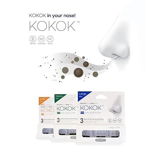 KOKOK 3-Ply Reusable Nose Filter Small (3 Count) | HEPA Filteration for Dust, Pollution, Cold Air thumbnail 2