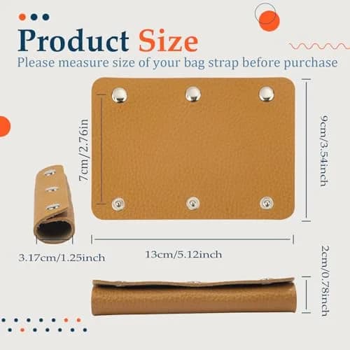 IUAQDP Leather Handle Wrap Cover for Luggage & Bags Light Brown | Protect & Decorate thumbnail 2