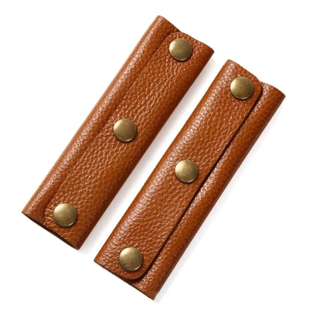 IUAQDP Leather Wrap Cover for Luggage & Bags | Brown PU Leather Handle Protector