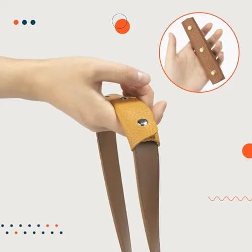 IUAQDP Leather Wrap Cover for Luggage & Bags | Brown PU Leather Handle Protector thumbnail 3